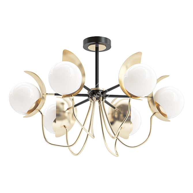 Industrial Black Loft Chandelier 3D model image 1