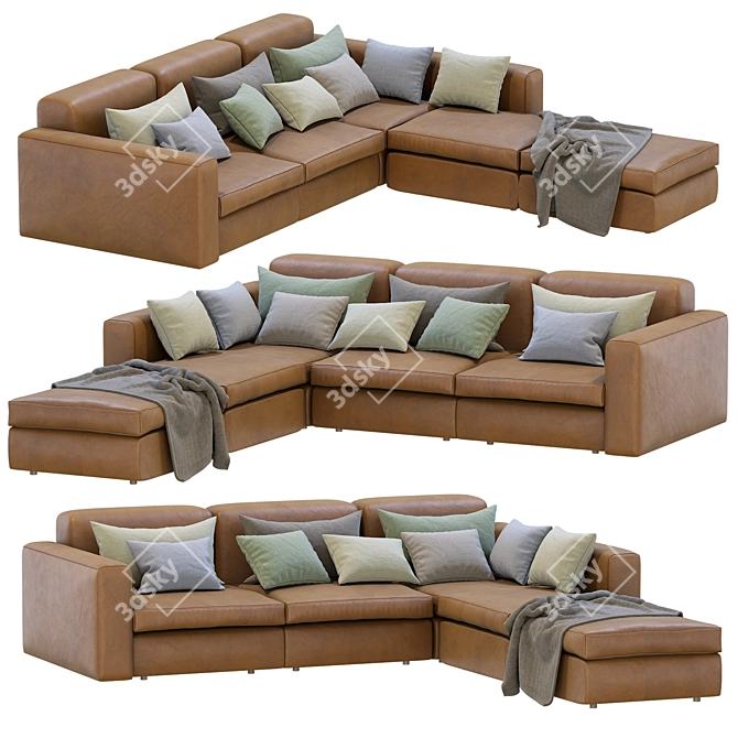 Modern Poliform Dune Sectional Sofa 3D model image 2