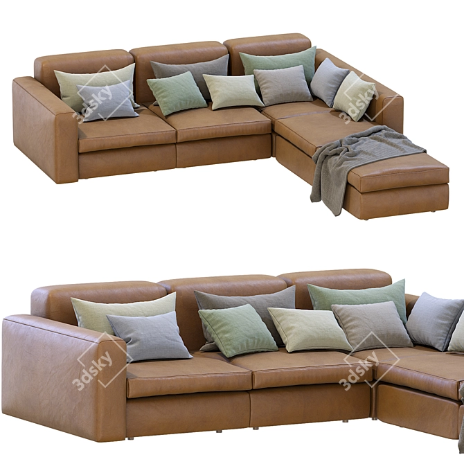 Modern Poliform Dune Sectional Sofa 3D model image 3