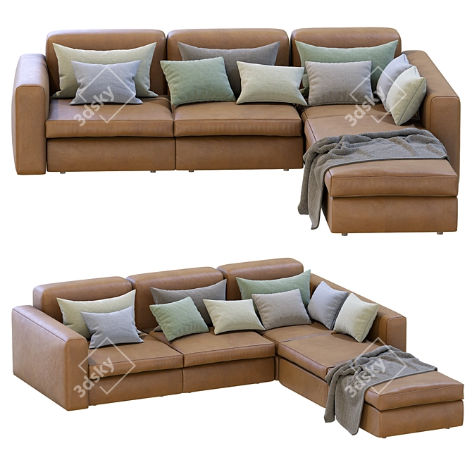 Modern Poliform Dune Sectional Sofa 3D model image 4