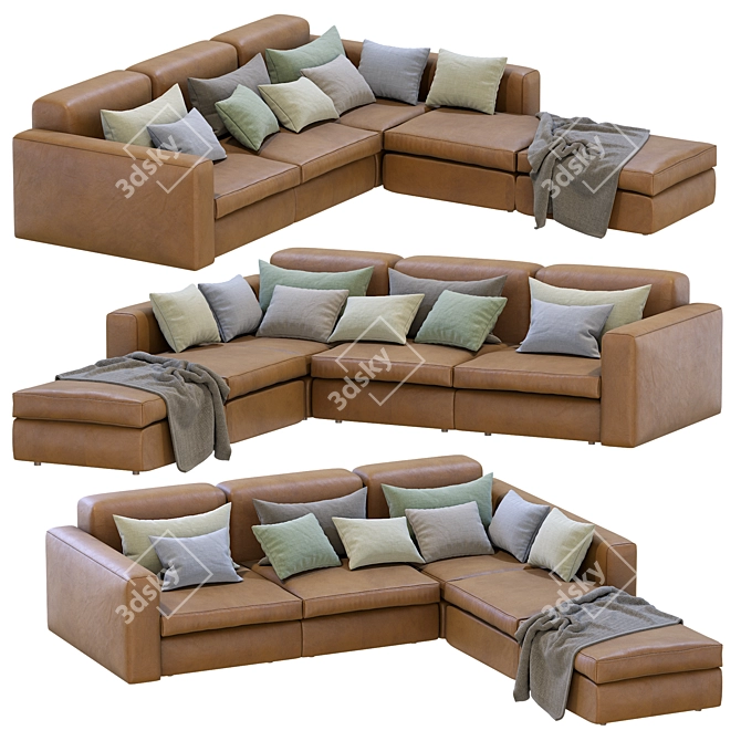 Modern Poliform Dune Sectional Sofa 3D model image 6