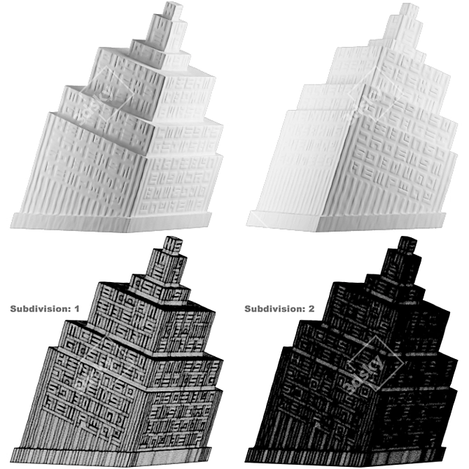 Modern Art Sculpture - High Detail, V-Ray Compatible 3D model image 5