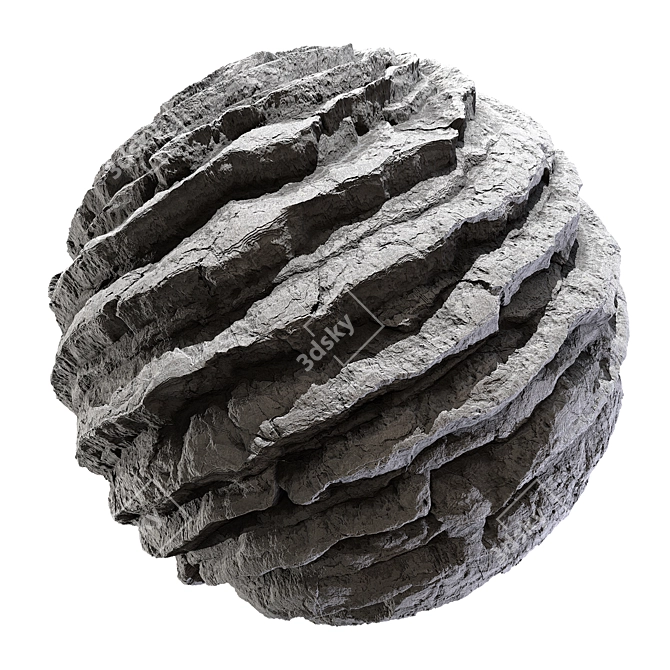 Seamless PBR Rock Cliff Wall 3D model image 3