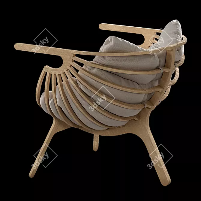 Elegant Shell Chair: Branca Lisboa 3D model image 2