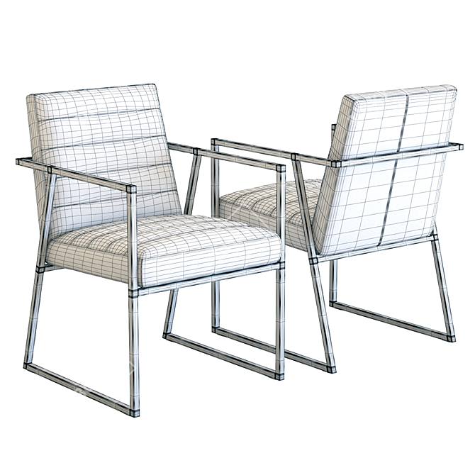 Elegant Crate & Barrel Channel Armchair 3D model image 3