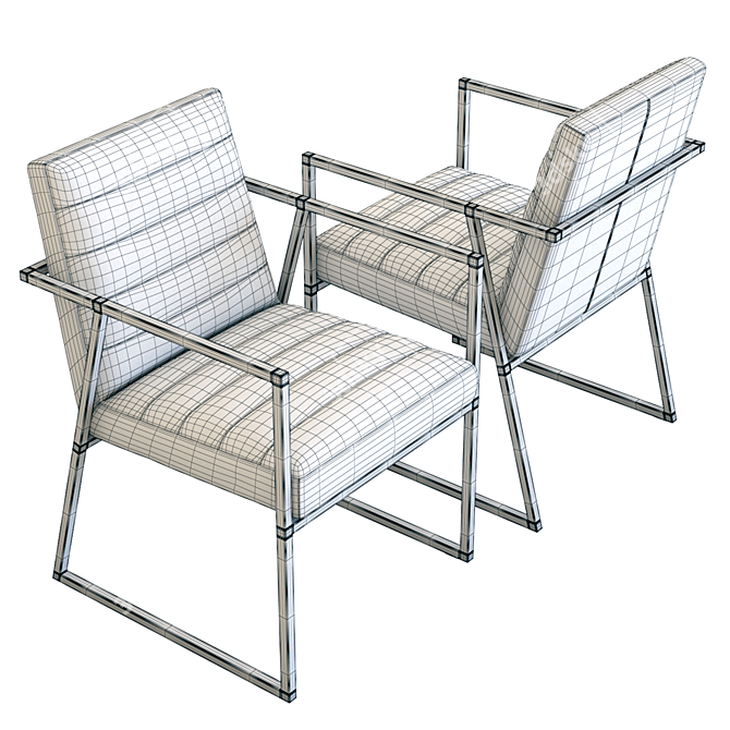 Elegant Crate & Barrel Channel Armchair 3D model image 5