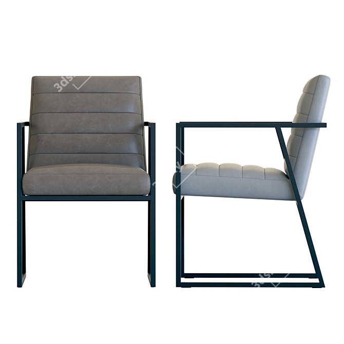 Elegant Crate & Barrel Channel Armchair 3D model image 6