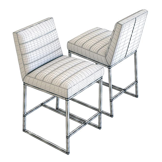 Sleek Leather Counter Stool: Crate & Barrel Channel 3D model image 5