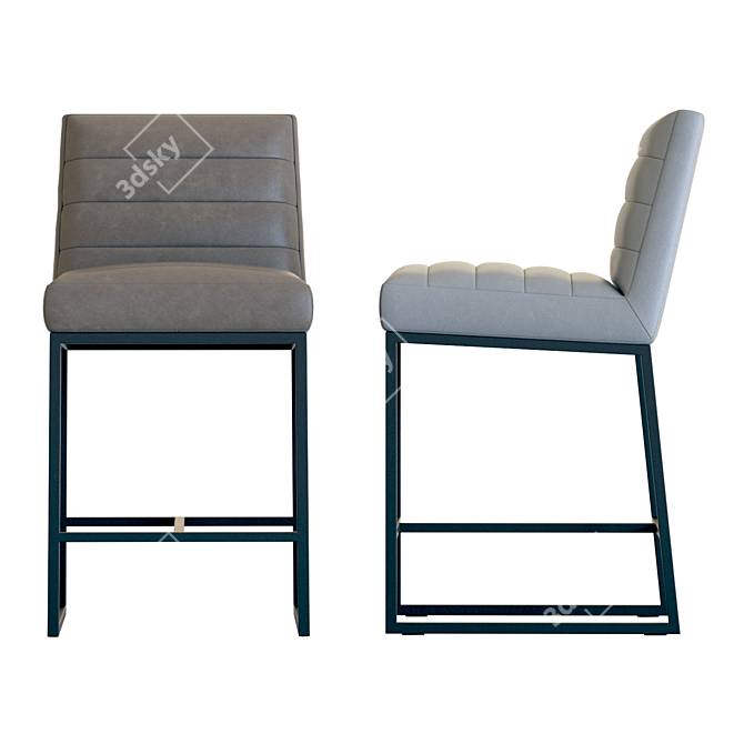 Sleek Leather Counter Stool: Crate & Barrel Channel 3D model image 6