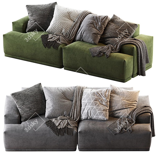 Modular Connect Sofa: Versatile Comfort & Style 3D model image 4