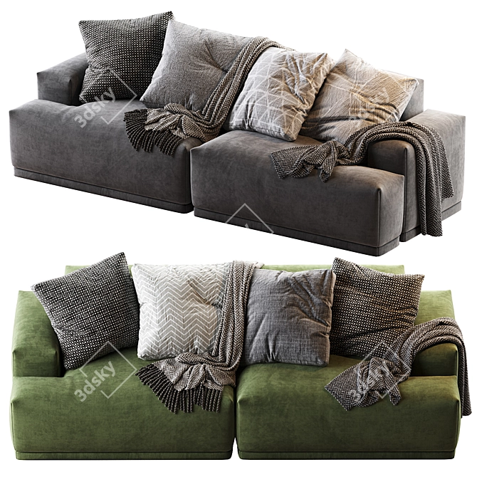 Modular Connect Sofa: Versatile Comfort & Style 3D model image 6