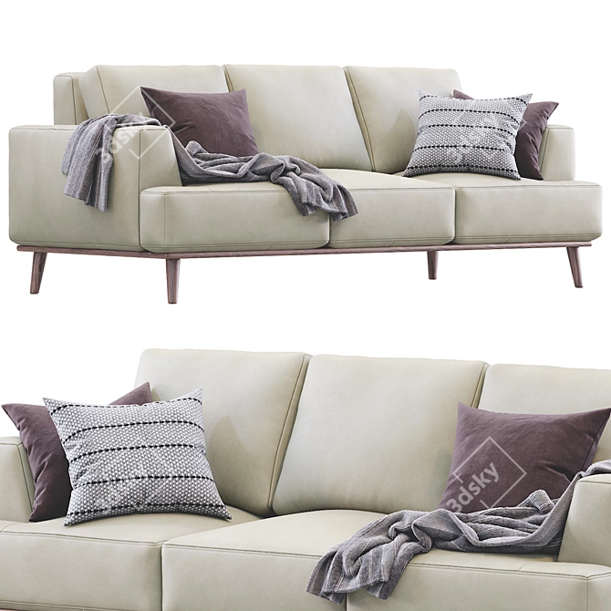 Contemporary Leather Sofa 3D model image 3