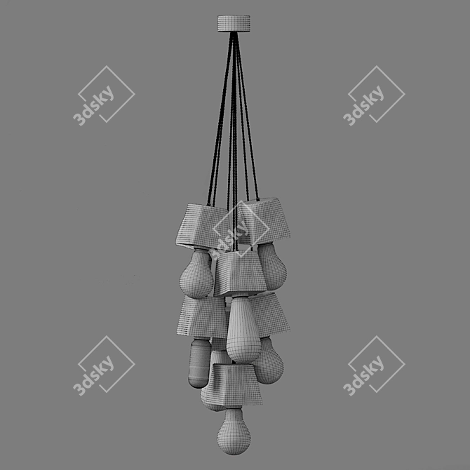 Querk_08 Oak Pendant Light 3D model image 3