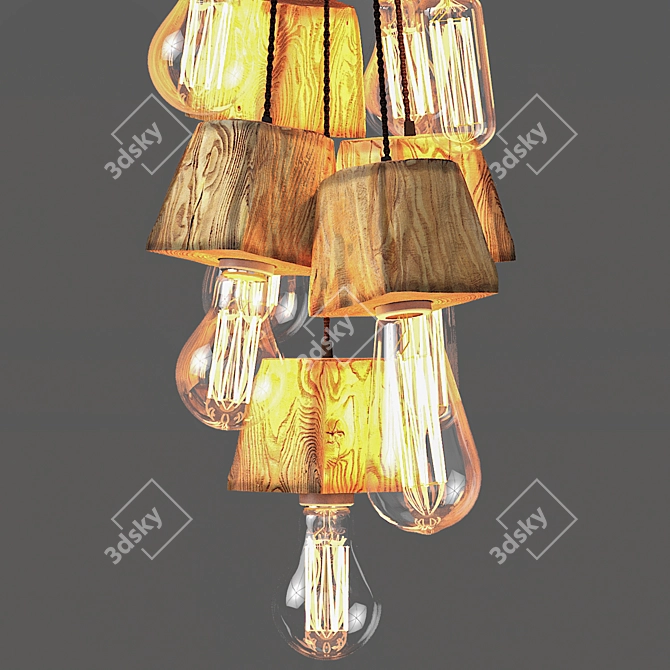 Querk_08 Oak Pendant Light 3D model image 4