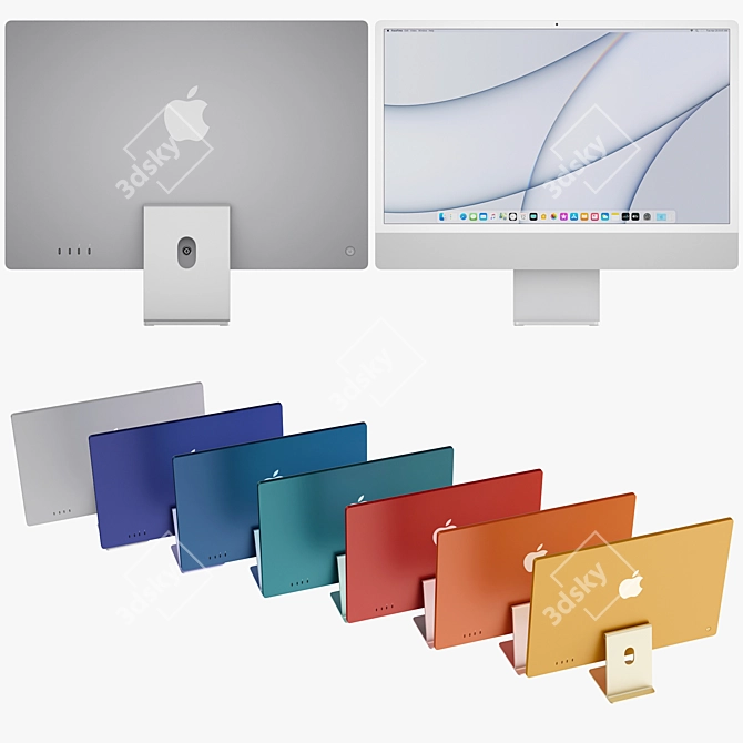 2021 Apple iMac 24" - Stunning Colors, Powerful Performance 3D model image 2