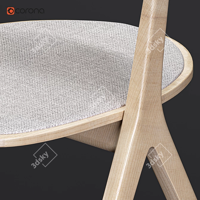 Sleek Circus Wood Chair 3D model image 2