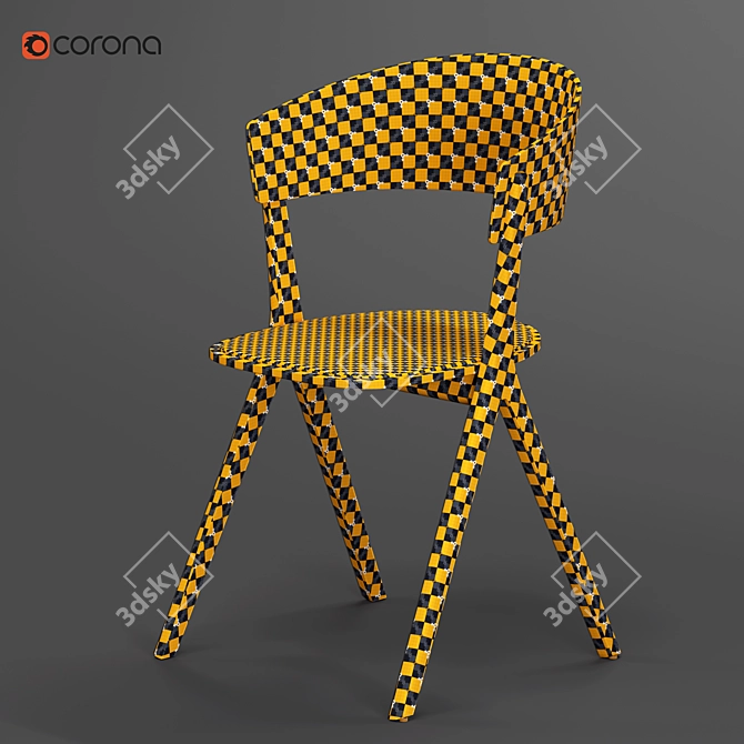 Sleek Circus Wood Chair 3D model image 3