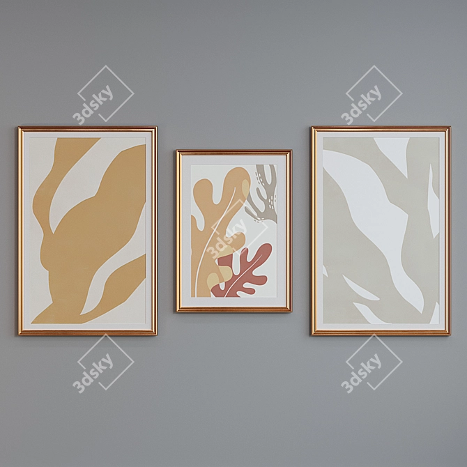 Modern Style Picture Frame Set 3D model image 3