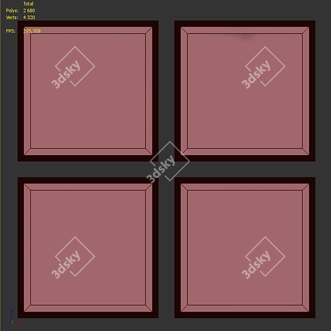 Modern Minimalist Picture Frame Set 3D model image 7