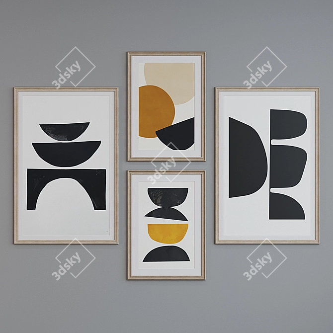 Modern Minimalist Picture Frame Set 3D model image 2