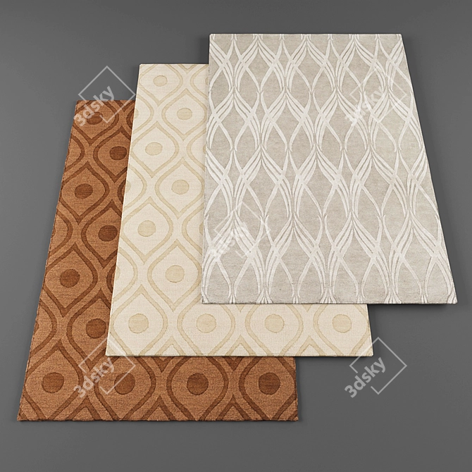 Modern Rugs Set: High-Resolution Textures 3D model image 1