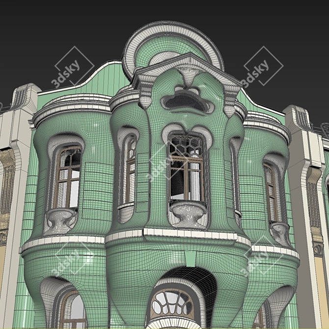 Modern Apricot House in Moscow 3D model image 3
