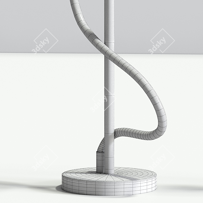 Gold Spiral LED Floor Lamp 3D model image 2