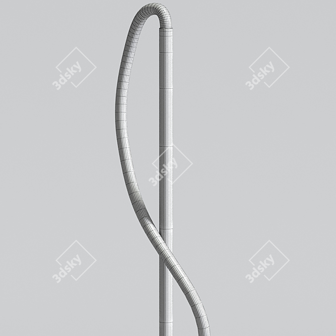 Gold Spiral LED Floor Lamp 3D model image 3