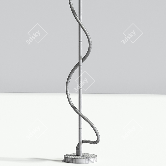 Gold Spiral LED Floor Lamp 3D model image 4