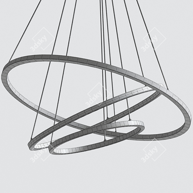 Sleek Ring Pendant Lights 3D model image 2