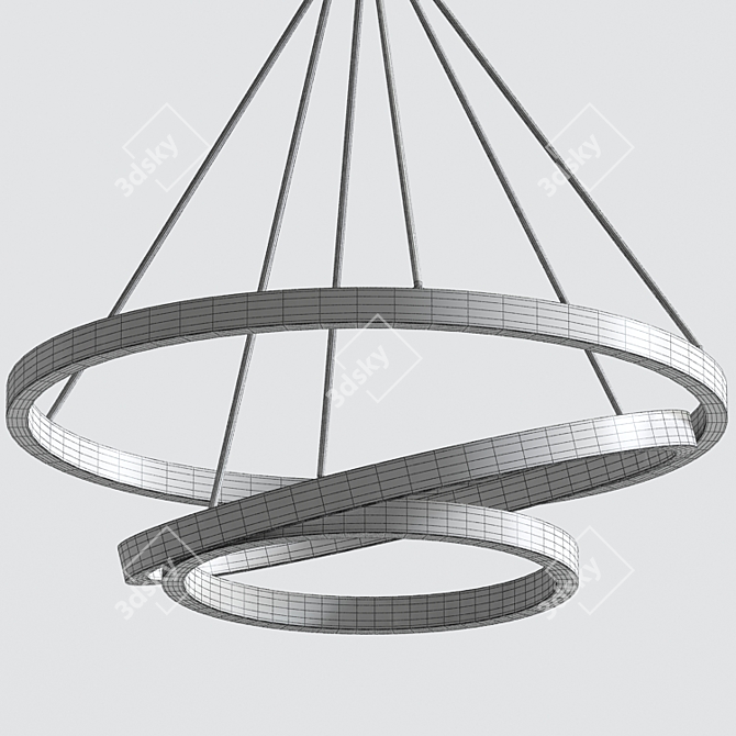 Sleek Ring Pendant Lights 3D model image 3