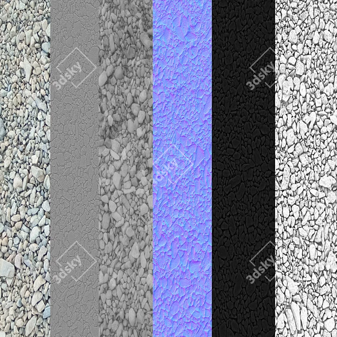 Small Stone 4K Material 3D model image 4