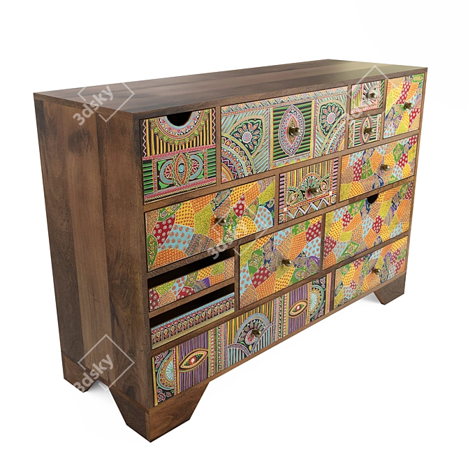 Paradise Oak Sideboard: Stylish Storage Solution 3D model image 4