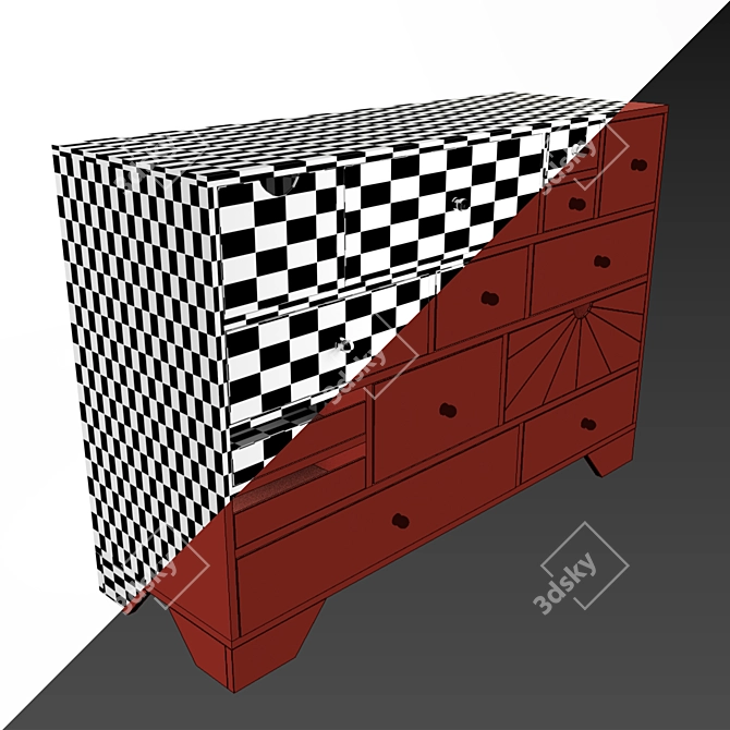 Paradise Oak Sideboard: Stylish Storage Solution 3D model image 5