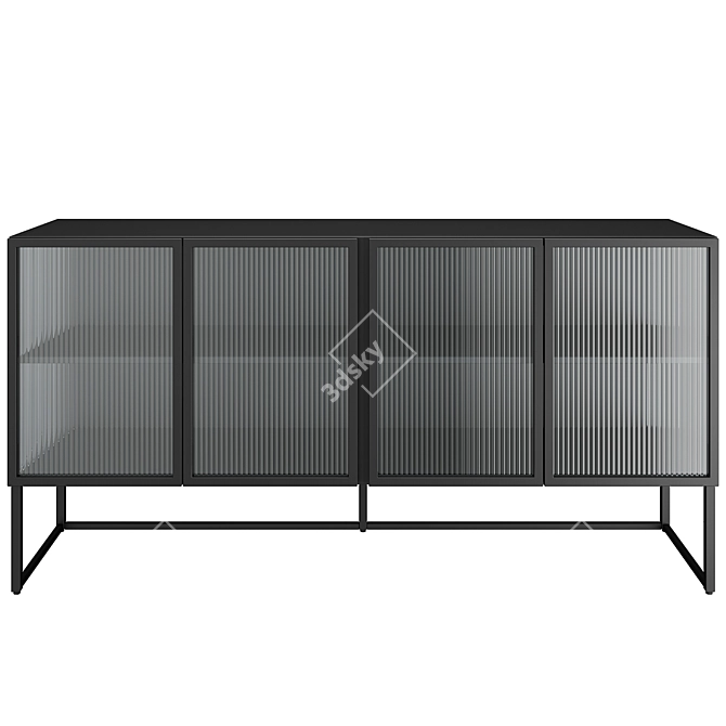 Modern Metal and Glass Trixie Console 3D model image 2