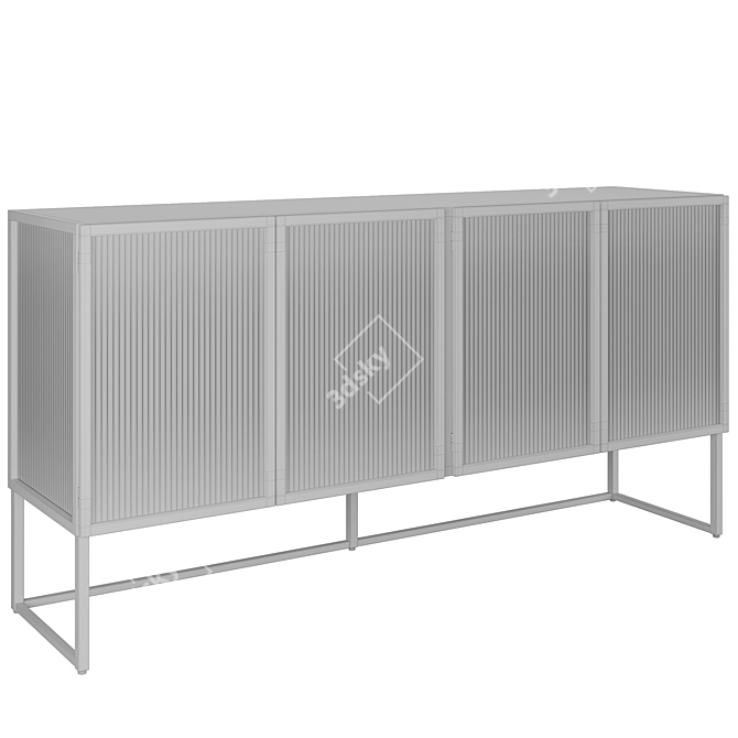 Modern Metal and Glass Trixie Console 3D model image 3