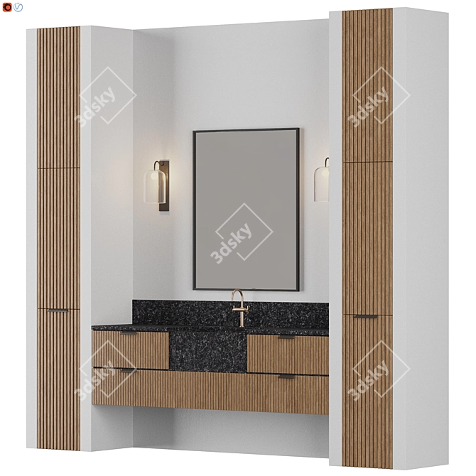 Modern Hunker Bathroom: Stunning 3D Design 3D model image 2