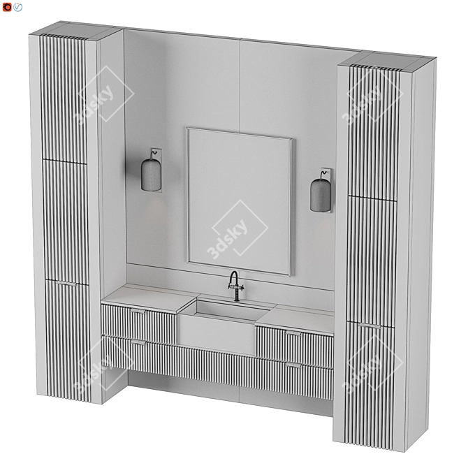 Modern Hunker Bathroom: Stunning 3D Design 3D model image 5