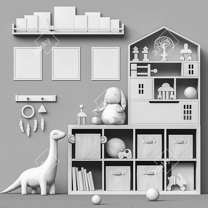 Kids Furniture and Toy Set 3D model image 5