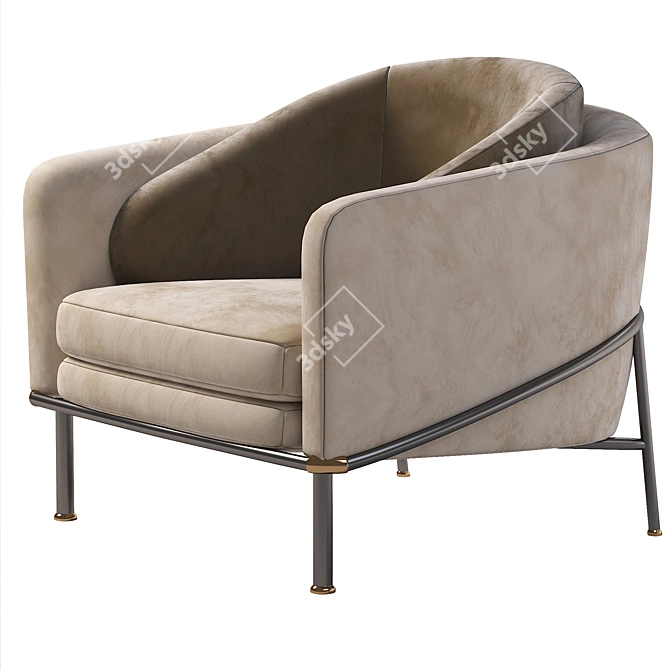 Modern Millimeter Armchair 3D model image 3