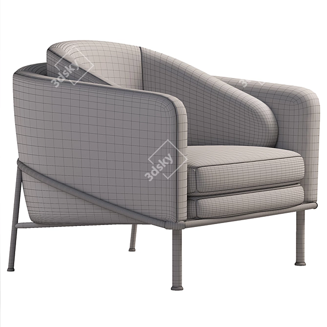 Modern Millimeter Armchair 3D model image 5