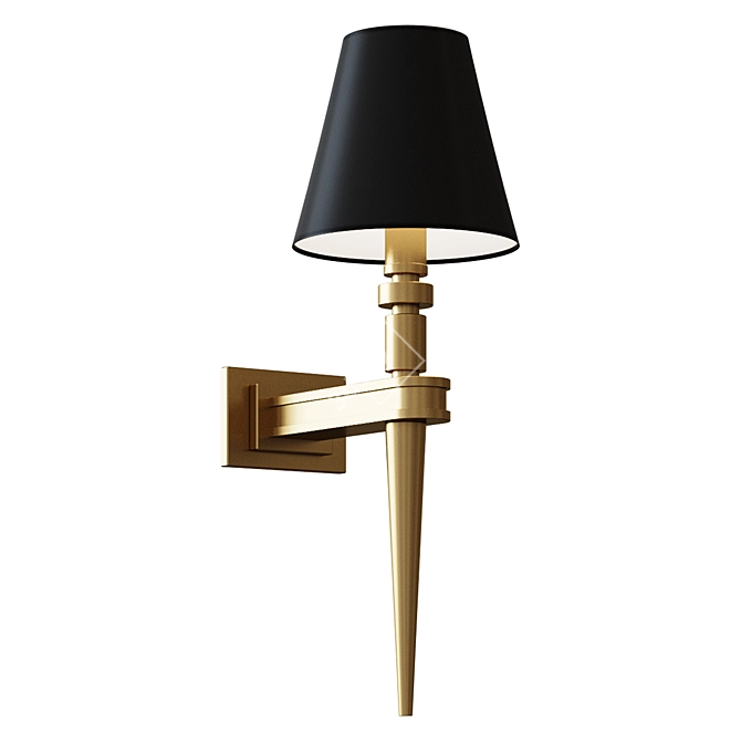 Classic Black Brass Wall Lamp 3D model image 1