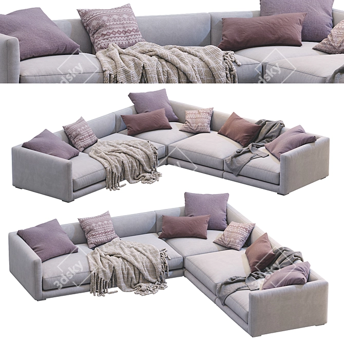 Modern Poliform Bristol 3 Sofa 3D model image 1