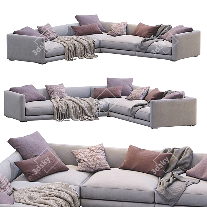 Modern Poliform Bristol 3 Sofa 3D model image 2