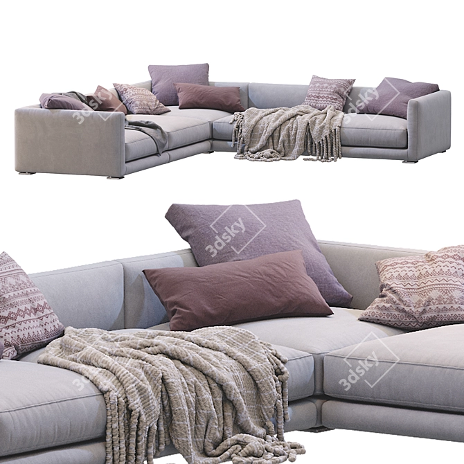 Modern Poliform Bristol 3 Sofa 3D model image 3