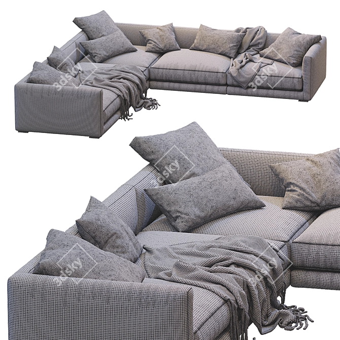 Modern Poliform Bristol 3 Sofa 3D model image 5