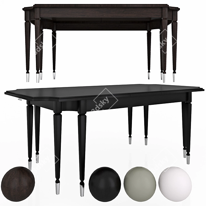 Drezden Extendable Dining Table - Elegant Gothic Design 3D model image 1