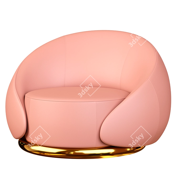 Elegant Abbracci Armchair 3D model image 2