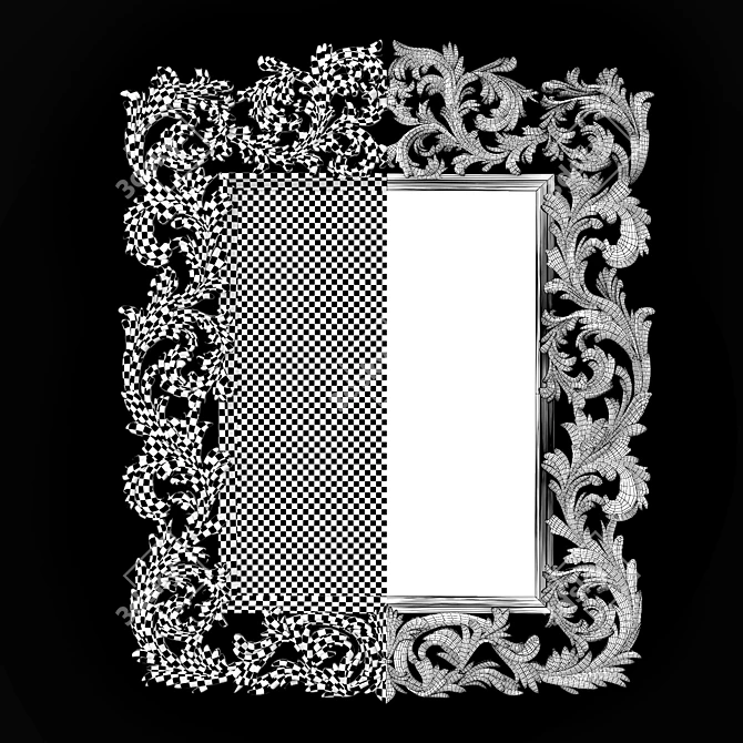 Elegant Vintage Framed Mirror 3D model image 3