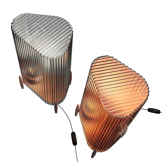 Sleek Copper Table Lamp 3D model image 2